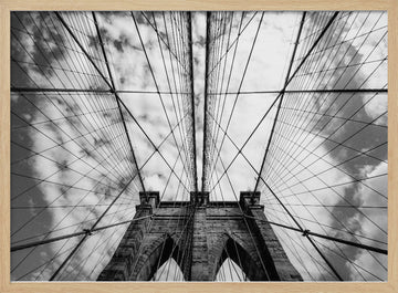 Brooklyn Bridge Upward View | Poster - Wood Frame Interior