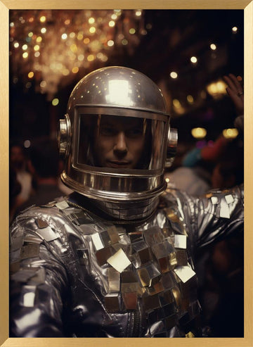 Futuristic Disco Man | Poster - Gold Frame Interior