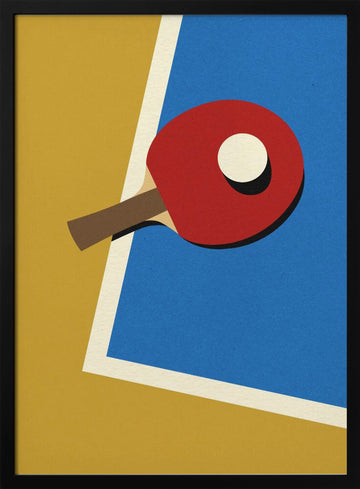 Table Tennis Team Red | Poster - Black Metal Frame Interior