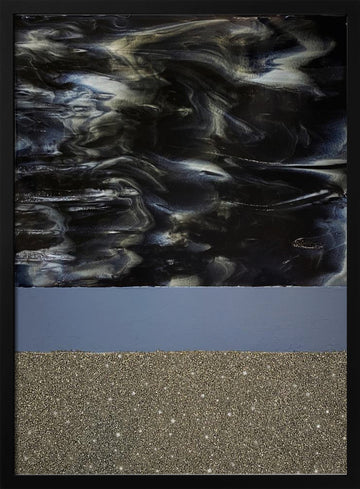 Swirling Midnight Sparkle | Poster - Black Metal Frame Interior