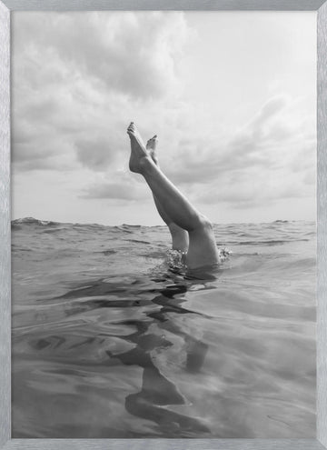 Graceful Legs Ocean Dip | Poster - Silver Frame Interior