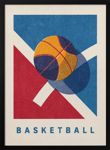 Retro Basketball Game | Poster - Black Metal Frame Interior
