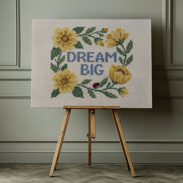 Dream Big Floral Wreath | Canvas - Room Interior 1
