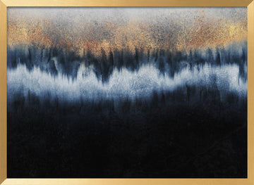 Golden Horizon Abstract | Poster - Gold Frame Interior