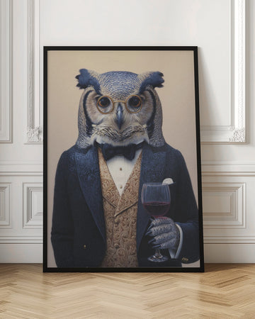 Sophisticated Owl Gentleman | Poster - Room Interior 1