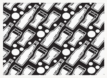 Beer Bottle Glass Pattern | Poster - White Frame Interior