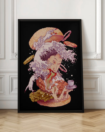 Ukiyo-e Burger Monster | Poster - Room Interior 1