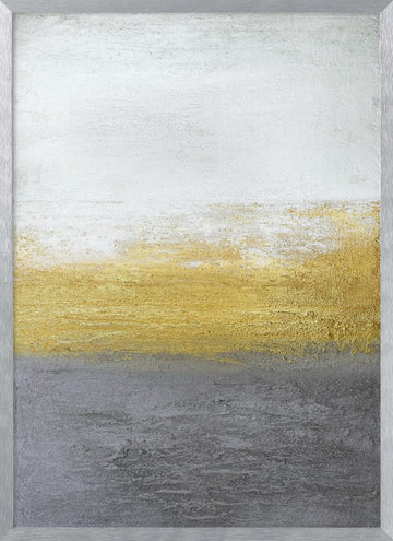 Golden Grey Horizon | Poster - Silver Frame Interior