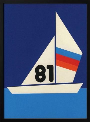 Blue Water Sailing 81 | Poster - Black Metal Frame Interior