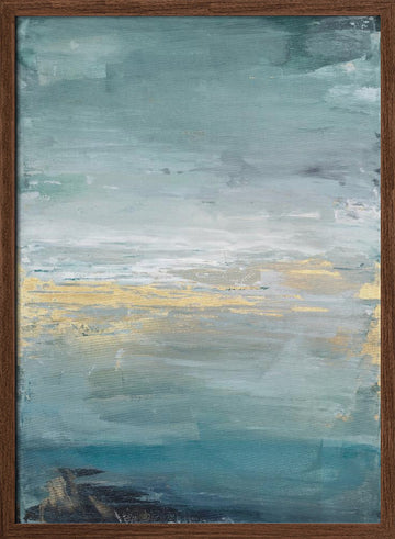 A Serene Seascape | Poster - Walnut Frame Interior