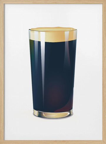 Dark Beer Pint | Poster - Wood Frame Interior