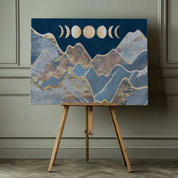 Golden Moon Mountains | Canvas - Room Interior 1