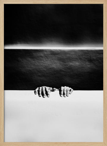 Hands Dark Horizon | Poster - Wood Frame Interior