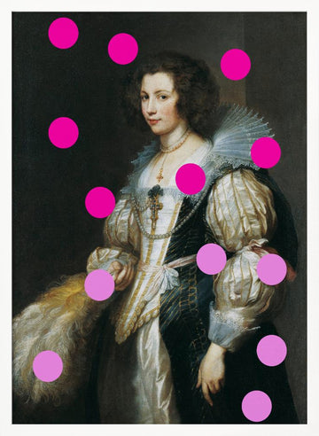 Elegant Lady with Pink Dots | Poster - White Frame Interior