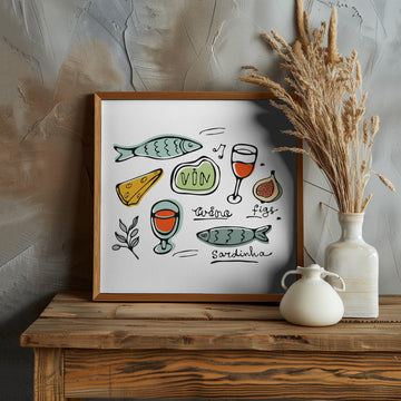 Rustic Food Delights | Poster - Room Interior 1