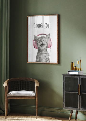 Happy Kitten Chooses Joy | Poster - Room Interior 2
