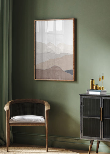 Muted Mountain Landscape | Poster - Room Interior 2