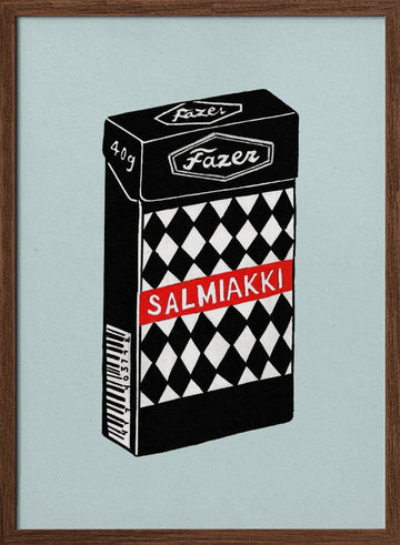 Salmiakki Candy Box | Poster - Walnut Frame Interior