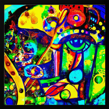 Vibrant Abstract Eye | Poster - Black Metal Frame Interior