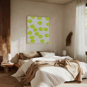 Playful Tennis Balls Pattern | Canvas - Room Interior 2