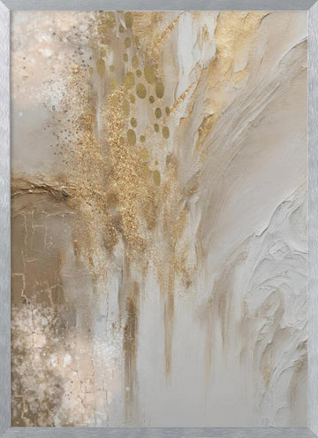 Sparkling Gold Abstract | Poster - Silver Frame Interior