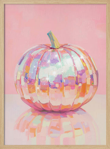 Iridescent Disco Pumpkin | Poster - Wood Frame Interior