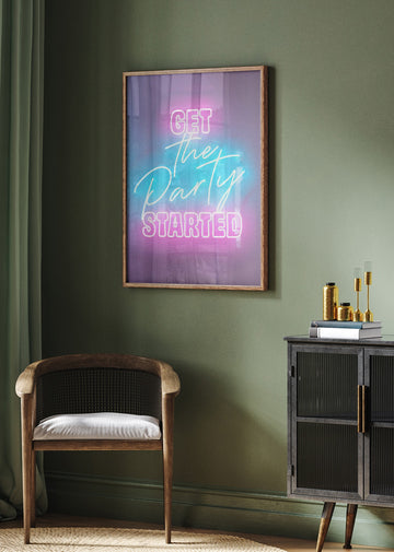 Get The Party Started Neon | Poster - Room Interior 2