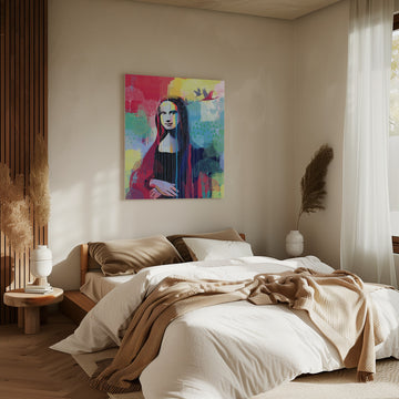 Vibrant Mona Lisa Portrait | Canvas - Room Interior 2