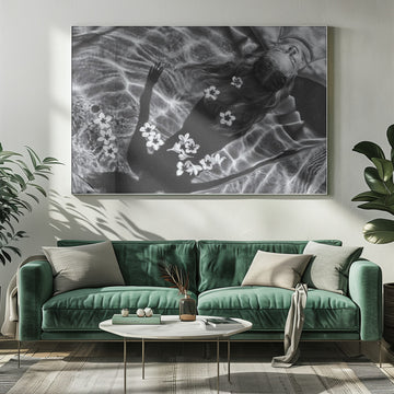 Floating Woman and Flowers | Poster - Room Interior 1