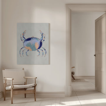 Serene Blue Crab | Canvas - Room Interior 1