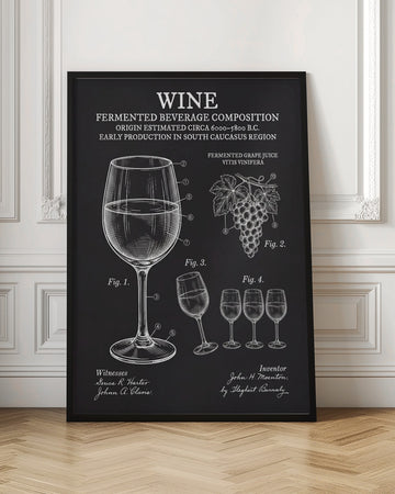 Vintage Wine Patent Drawing | Poster - Room Interior 1
