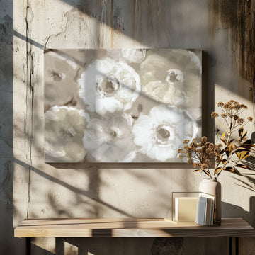 All Over White Flowers | Canvas - Canvas Interior
