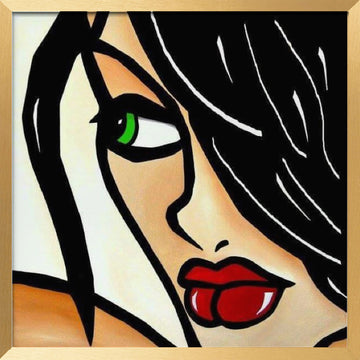 Bold Green Gaze | Poster - Gold Frame Interior