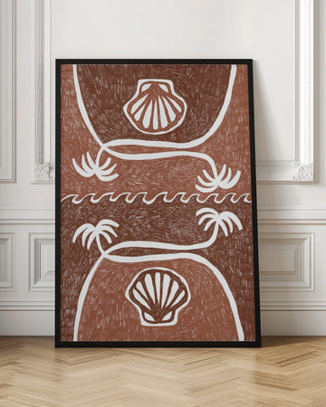Tropical Beach Scallops | Poster - Room Interior 1