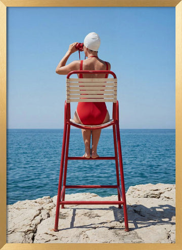 Summer Ocean Watch | Poster - Gold Frame Interior