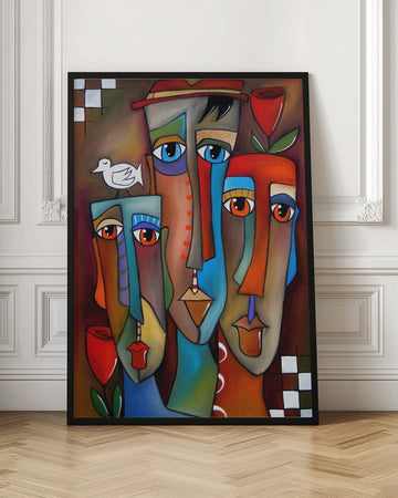 Colorful Abstract Faces | Poster - Room Interior 1