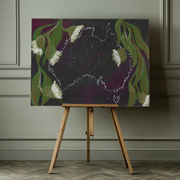 Starry Australian Blossoms | Canvas - Room Interior 1