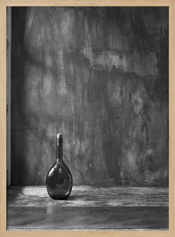 Dark Glass Bottle Still | Poster - Wood Frame Interior