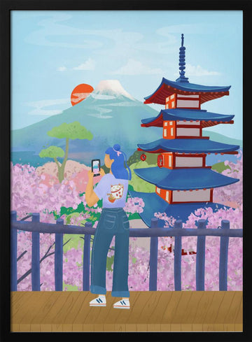 Japan | Poster - Black Metal Frame Interior