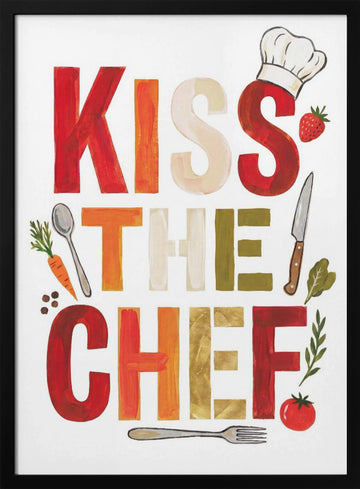 Kiss The Chef | Poster - Black Metal Frame Interior