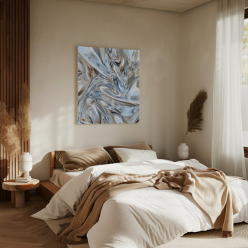 Liquid Silver Flow | Canvas - Room Interior 2