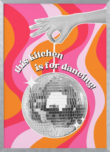 Disco Kitchen Vibes | Poster - Silver Frame Interior