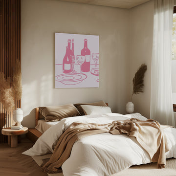 Dinnerandwine(pink) | Canvas - Room Interior 2
