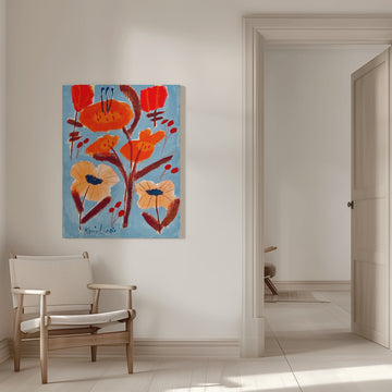 Vibrant Floral Abstract | Canvas - Room Interior 1