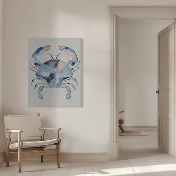 Coastal Blue Crab Painting | Canvas - Room Interior 1