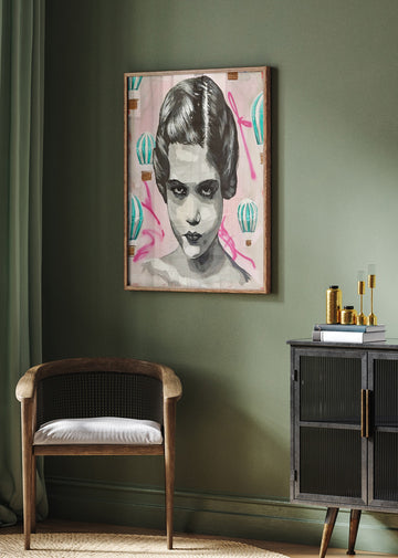 Urban Girl Pink Balloons | Poster - Room Interior 2