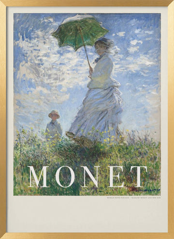 Woman With Parasol | Poster - Gold Frame Interior