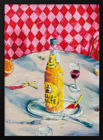 Vibrant Table Still Life | Poster - Black Metal Frame Interior
