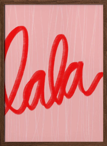 Playful Red Script | Poster - Walnut Frame Interior