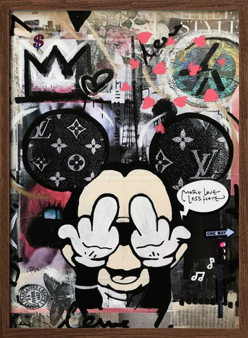 Rebellious Cartoon Attitude | Poster - Walnut Frame Interior